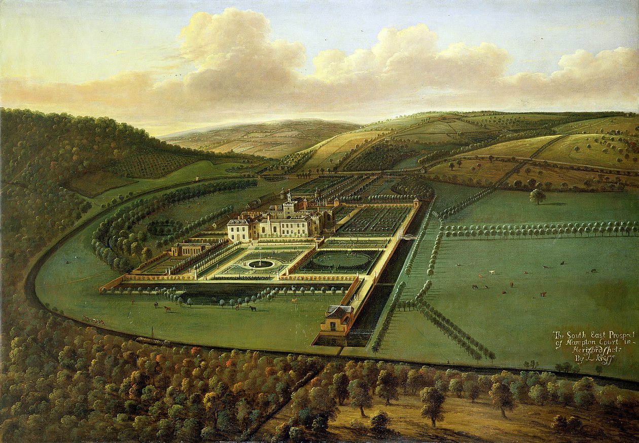 हैम्पटन कोर्ट के दक्षिण पूर्व प्रॉस्पेक्ट, हियरफोर्डशायर, c.1699 द्वारा लियोनार्ड Knyff