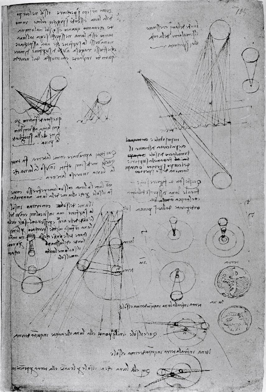 कोडेक्स लीसेस्टर से खगोलीय आरेख, 1508-12 द्वारा लियोनार्डो दा विंची