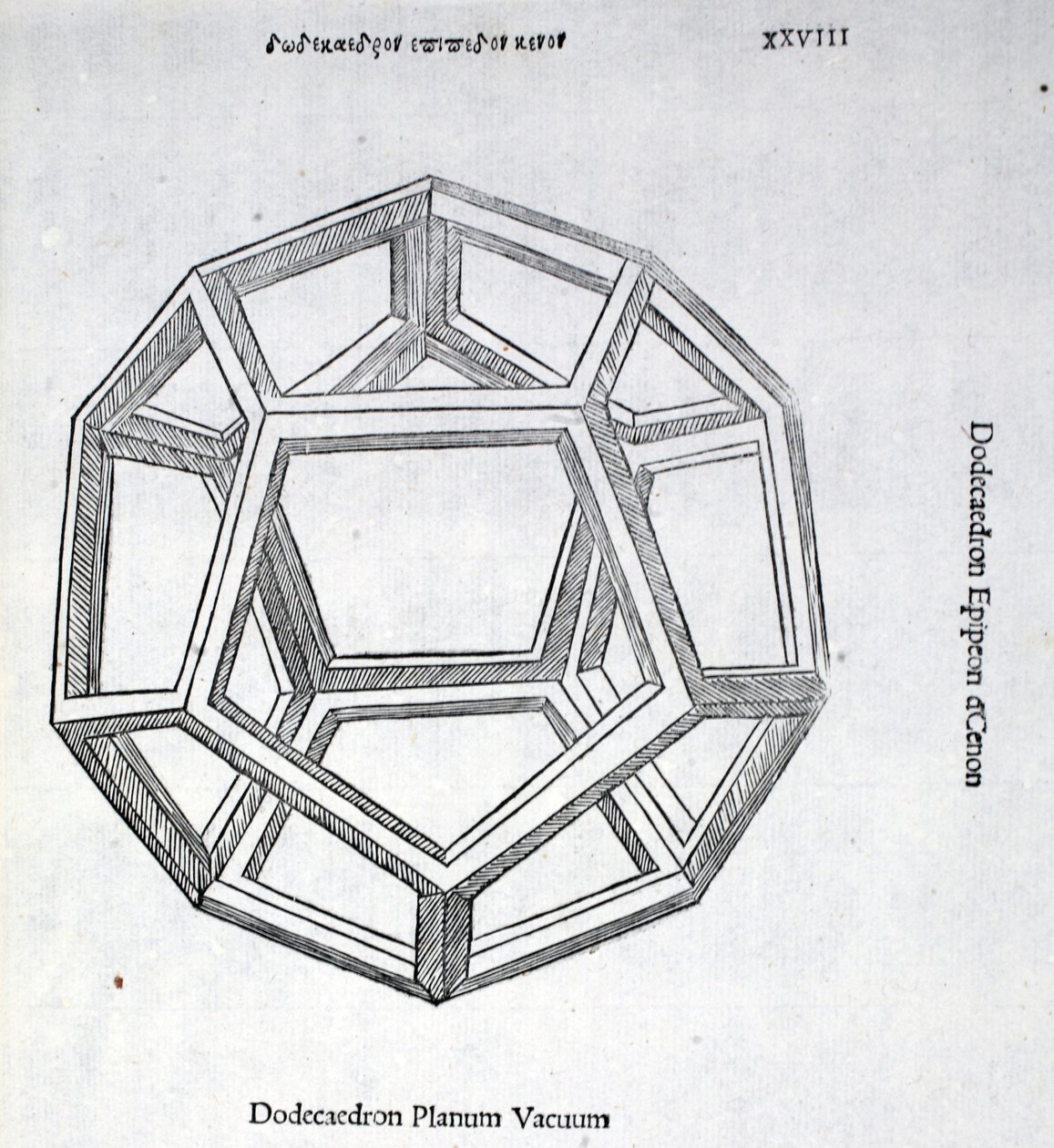 स्तर अपशिष्ट Dodecaedron, लुका पसिओली (c.1445-1517) द्वारा एक &39;दिव्य अनुपात&39; से, मूल रूप से पब। वेनिस 1509 द्वारा लियोनार्डो दा विंची