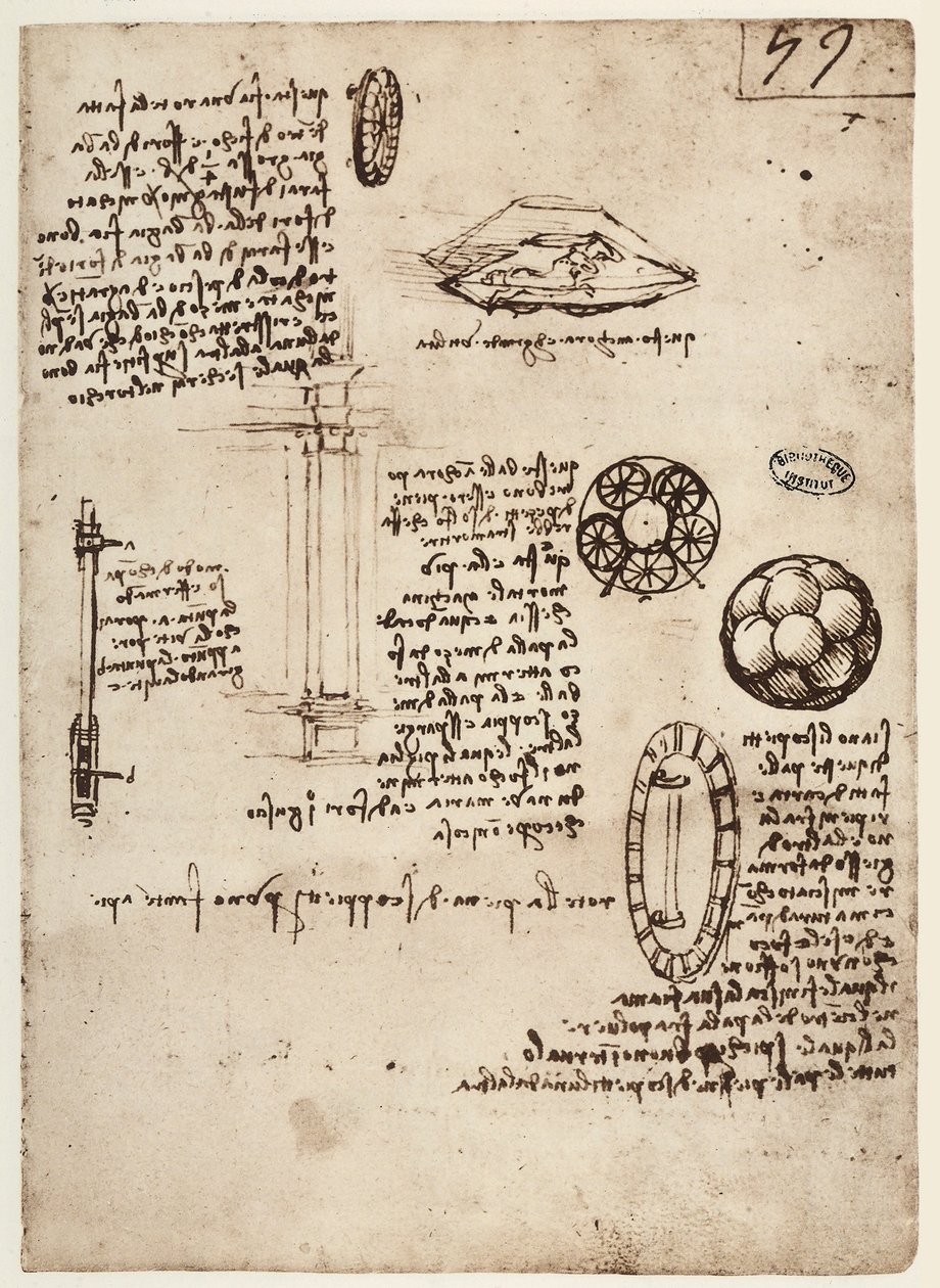 एमएस बी 2173 f.59r, सैन्य हथियारों का अध्ययन, 1488-90 द्वारा लियोनार्डो दा विंची