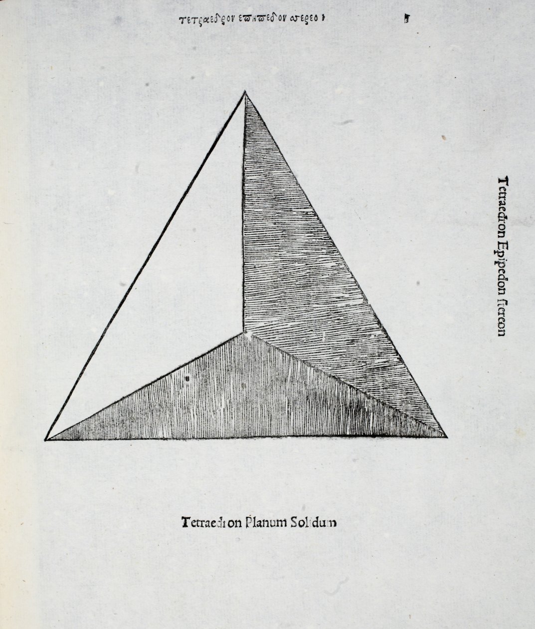 ठोस विमान Tetraëdron, लुका पसिओली (c.1445-1517) द्वारा एक &39;दिव्य अनुपात&39; से, मूल रूप से पब। वेनिस 1509 द्वारा लियोनार्डो दा विंची