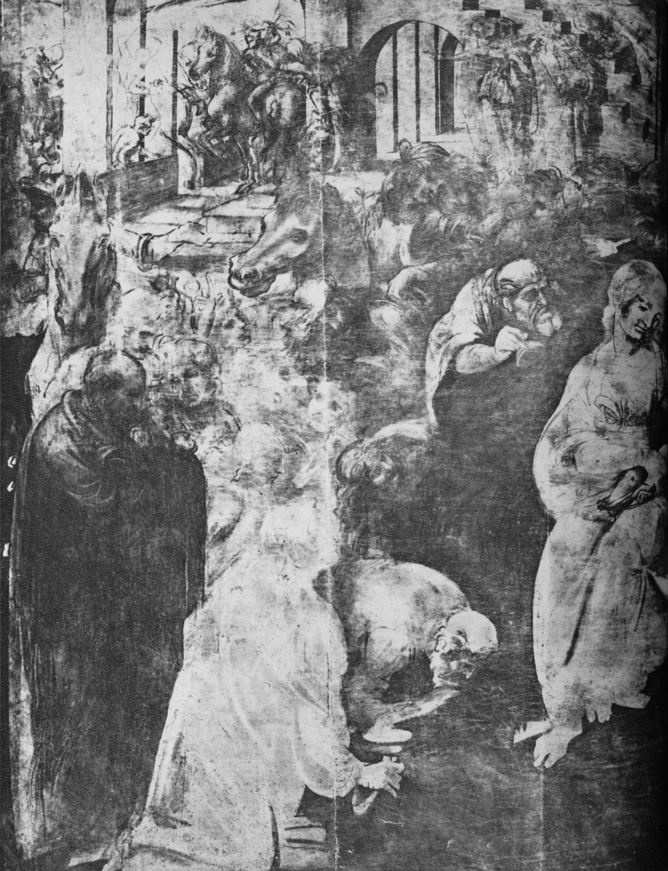 मागी की आराधना - बाएं हाथ के निचले हिस्से, c1481 1945 द्वारा लियोनार्डो दा विंची