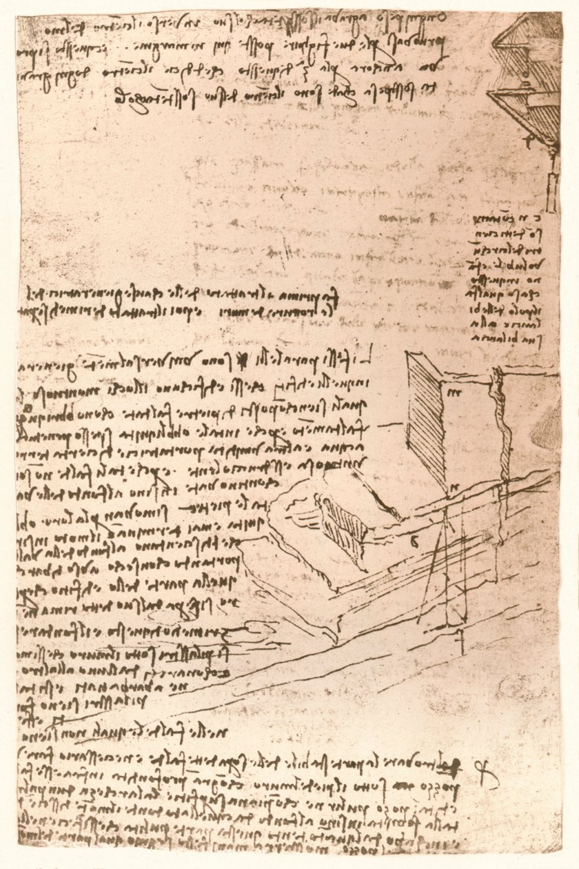 आर्किटेक्चरल ड्राइंग, c1472-c1519 1883 द्वारा लियोनार्डो दा विंची