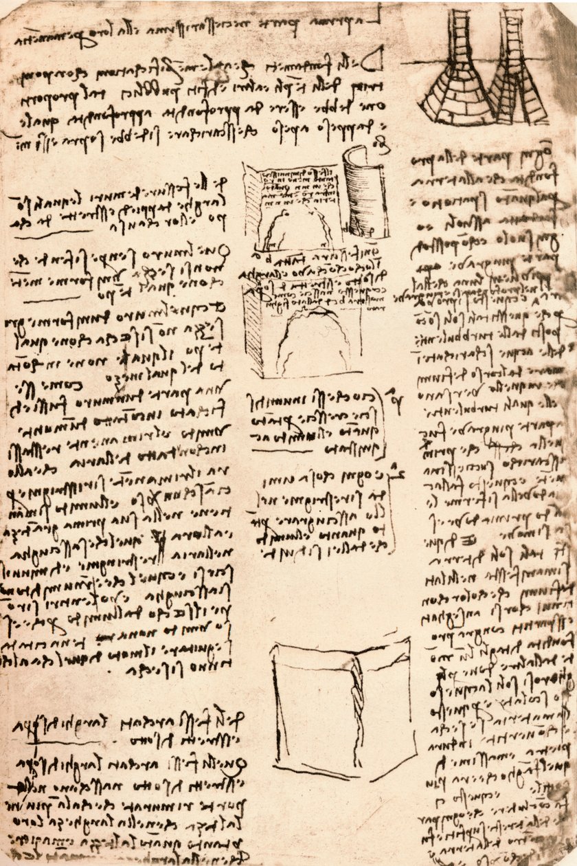 आर्किटेक्चरल ड्राइंग, c1472-c1519 1883 द्वारा लियोनार्डो दा विंची