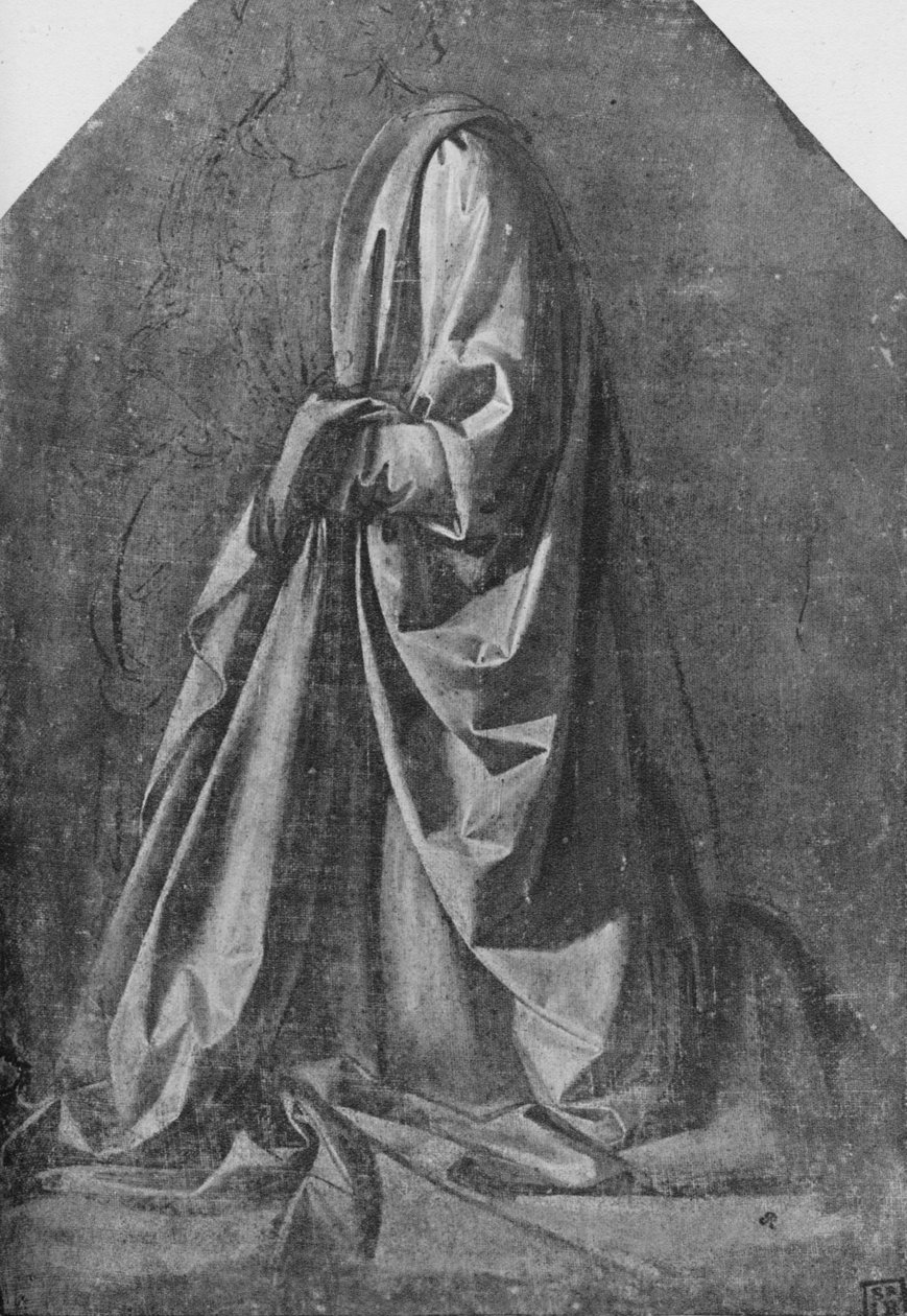 वाम के लिए एक चित्र घुटने के लिए ड्रेपर कास्ट, c1475 1945 द्वारा लियोनार्डो दा विंची