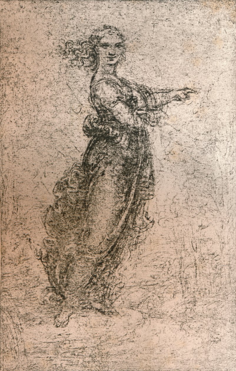 एक महिला आकृति का चारकोल ड्राइंग, c1472-c1519 1883 द्वारा लियोनार्डो दा विंची