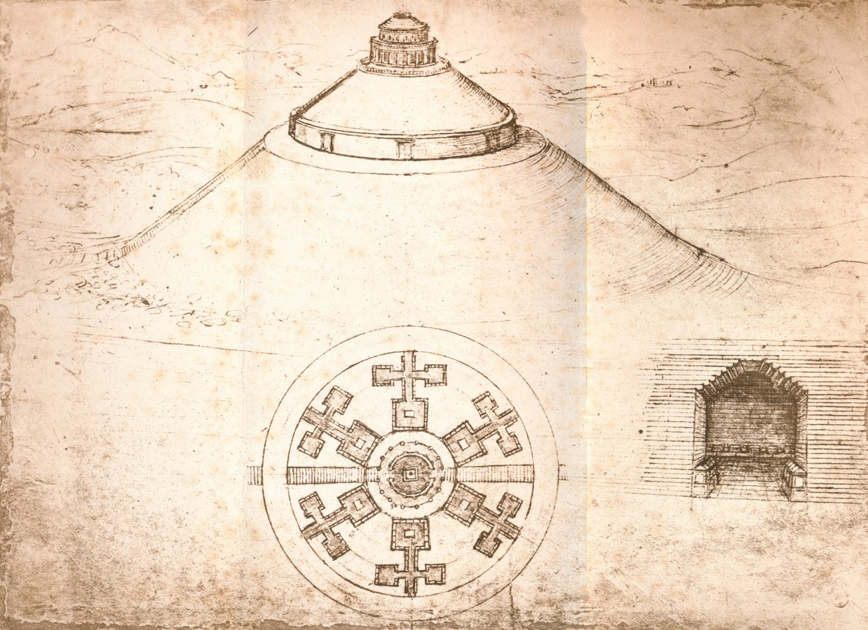 एक मकबरे के लिए डिज़ाइन, c1472-c1519 1883 द्वारा लियोनार्डो दा विंची