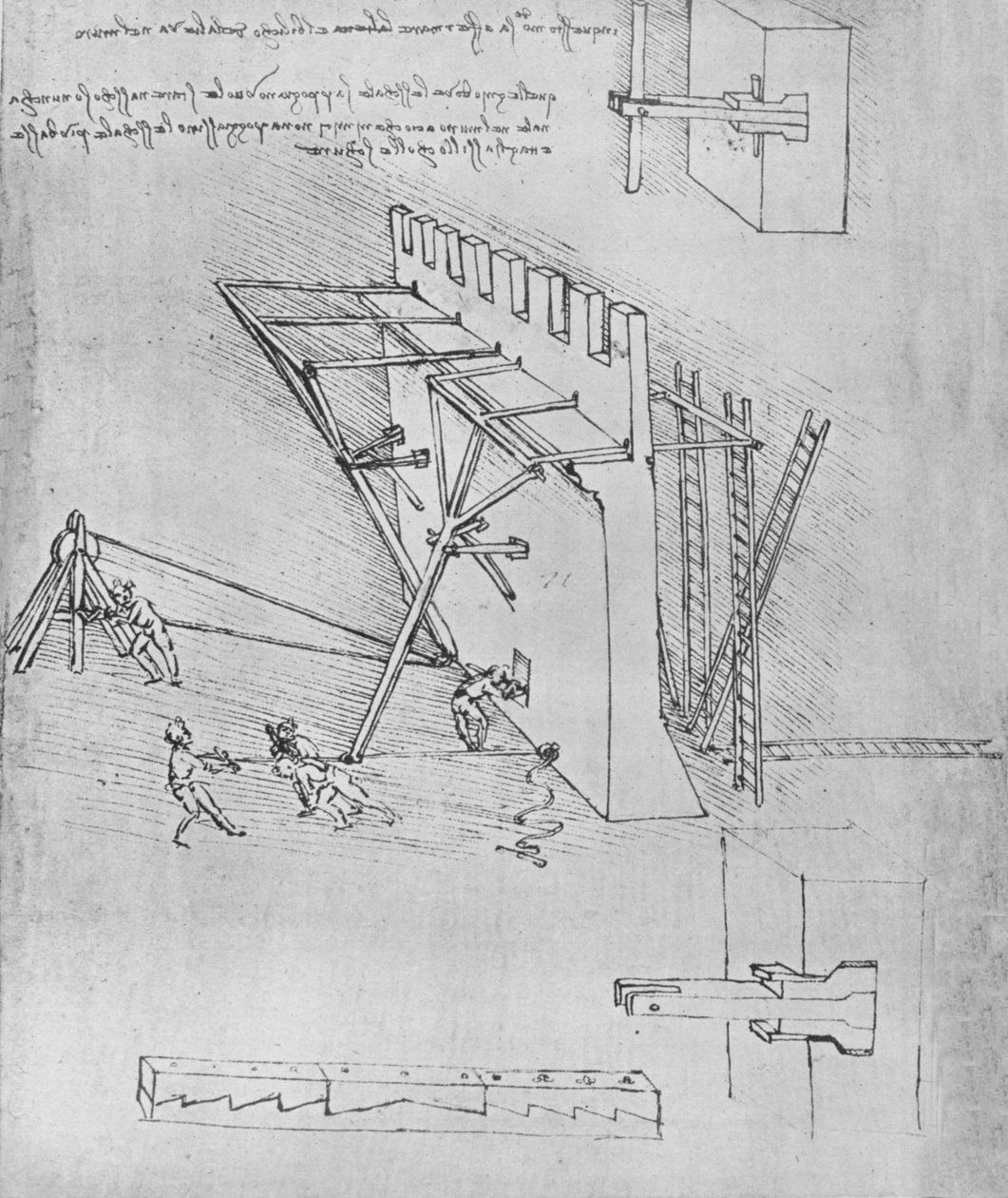 स्केलिंग लैडिंग के लिए उपकरण, c1480 1945 द्वारा लियोनार्डो दा विंची