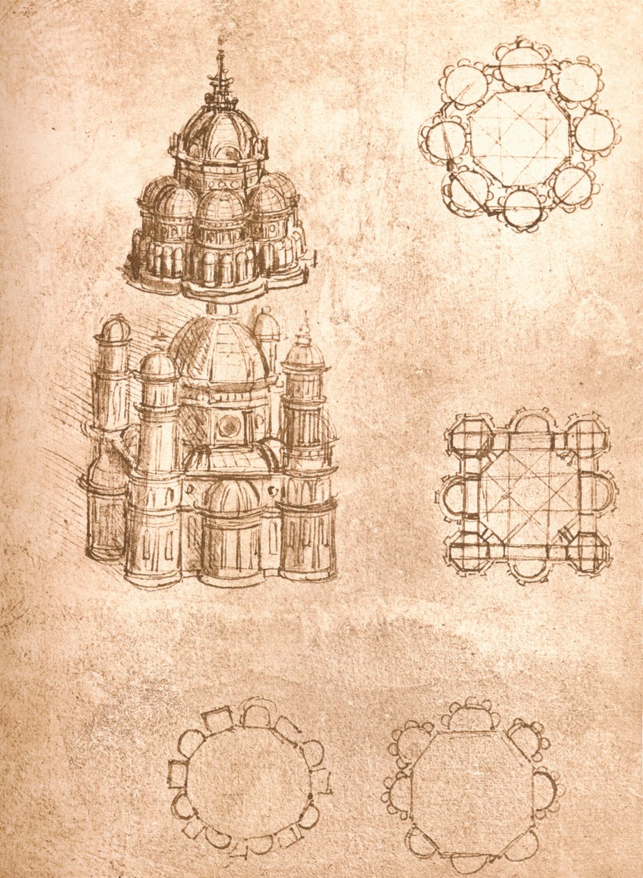 चर्चों का चित्रण, c1472-c1519 1883 द्वारा लियोनार्डो दा विंची