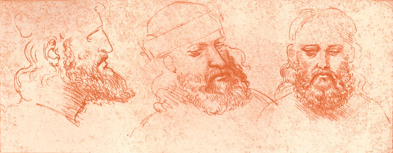 प्राच्य प्रमुखों का चित्रण, लाल चाक में, c1472-c1519 1883 द्वारा लियोनार्डो दा विंची
