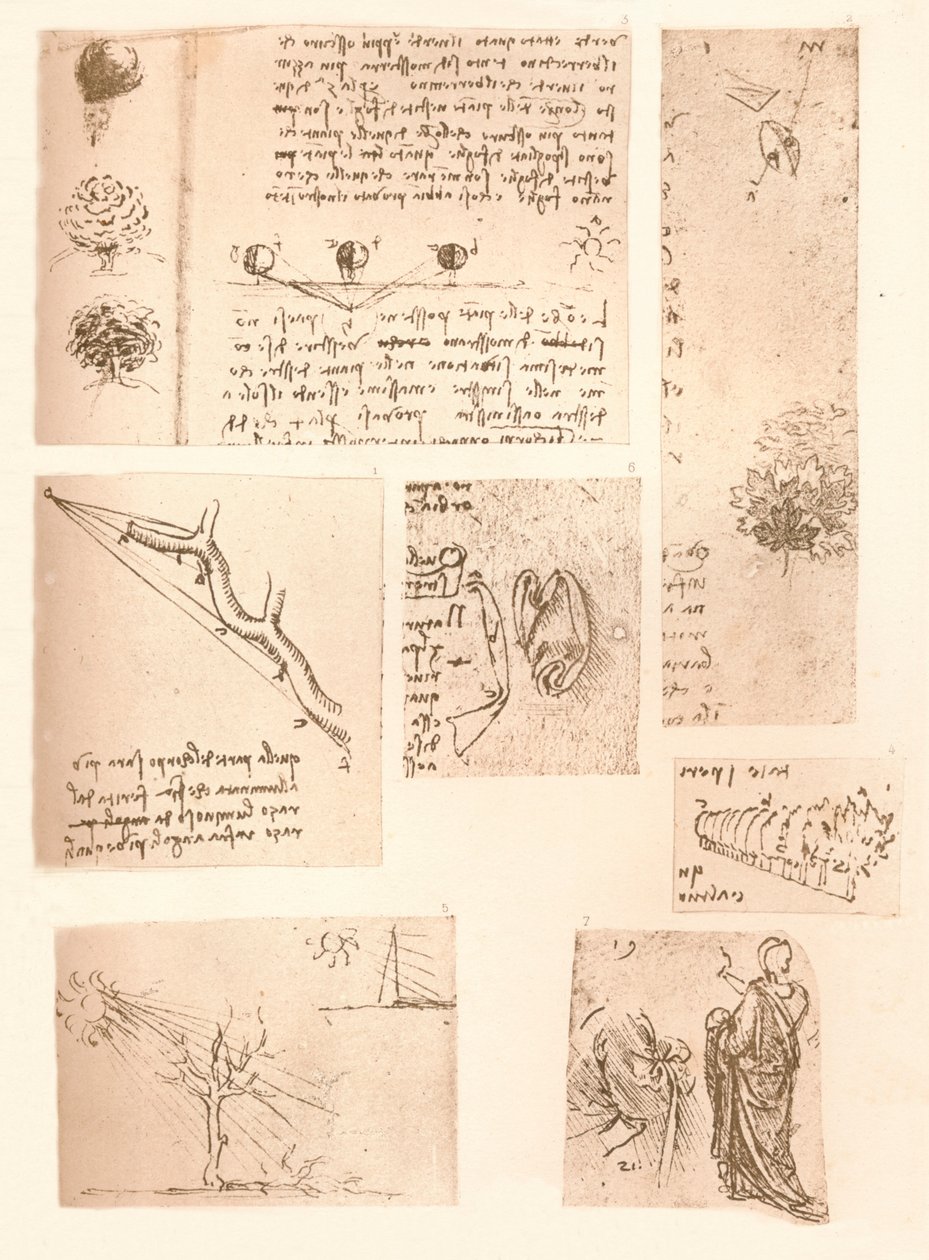 लैंडस्केप पेंटिंग के तत्वों को दर्शाता पांच चित्र, c1472-c1519 1883 द्वारा लियोनार्डो दा विंची