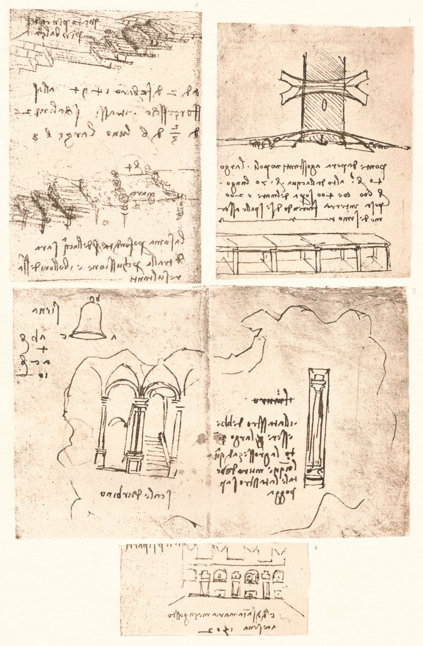 चार स्थलाकृतिक चित्र, c1472-c1519 1883 द्वारा लियोनार्डो दा विंची