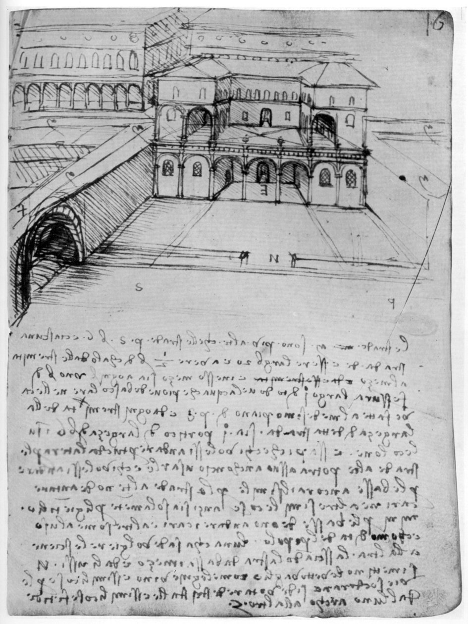एक आदर्श शहर के लिए योजना, 1488-1490 1954। द्वारा लियोनार्डो दा विंची