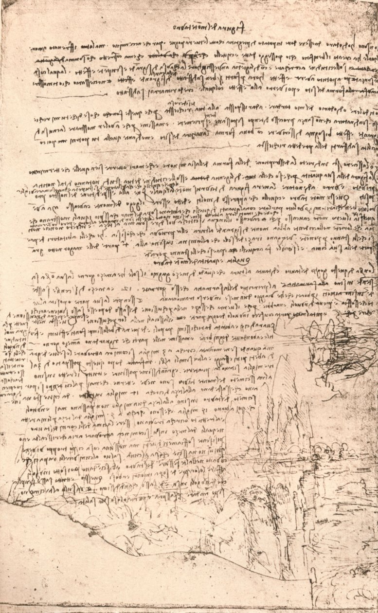 अर्मेनियाई पहाड़ों का स्केच, c1472-c1519 1883 द्वारा लियोनार्डो दा विंची
