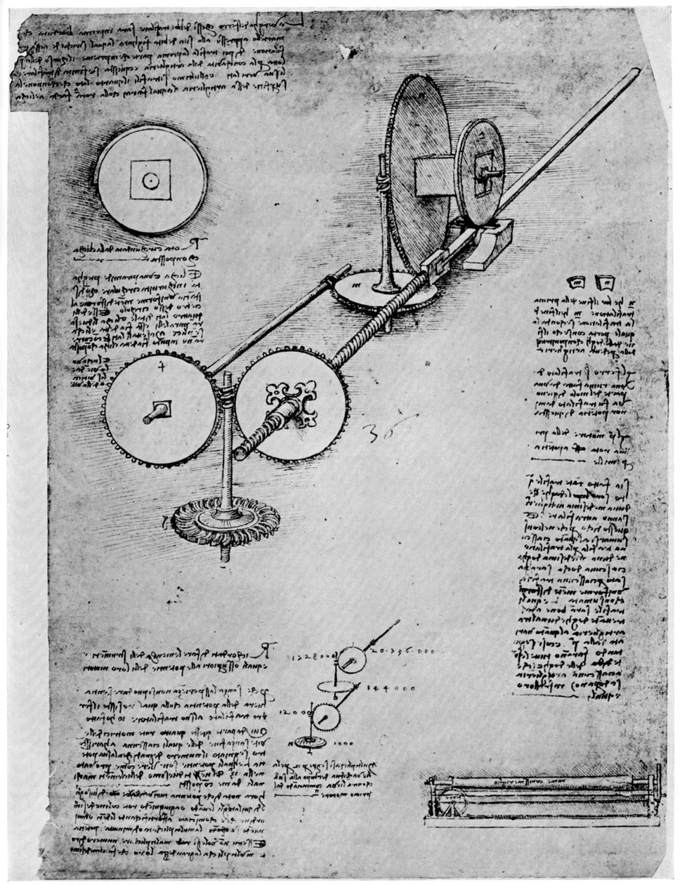 एक रोलिंग मिल का स्केच, c1500-1510 1954 द्वारा लियोनार्डो दा विंची