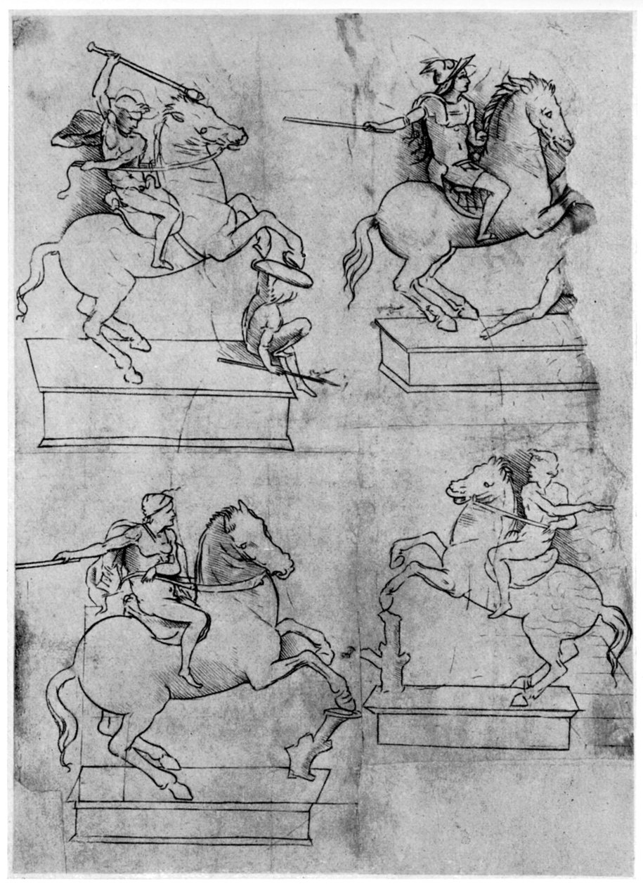 Sforza स्मारक के लिए अध्ययन, c1488-1493 1954। द्वारा लियोनार्डो दा विंची