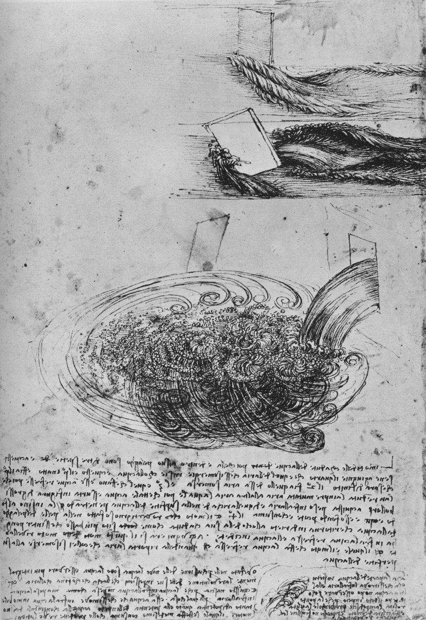 जल संरचनाओं का अध्ययन, c1480 1945 द्वारा लियोनार्डो दा विंची
