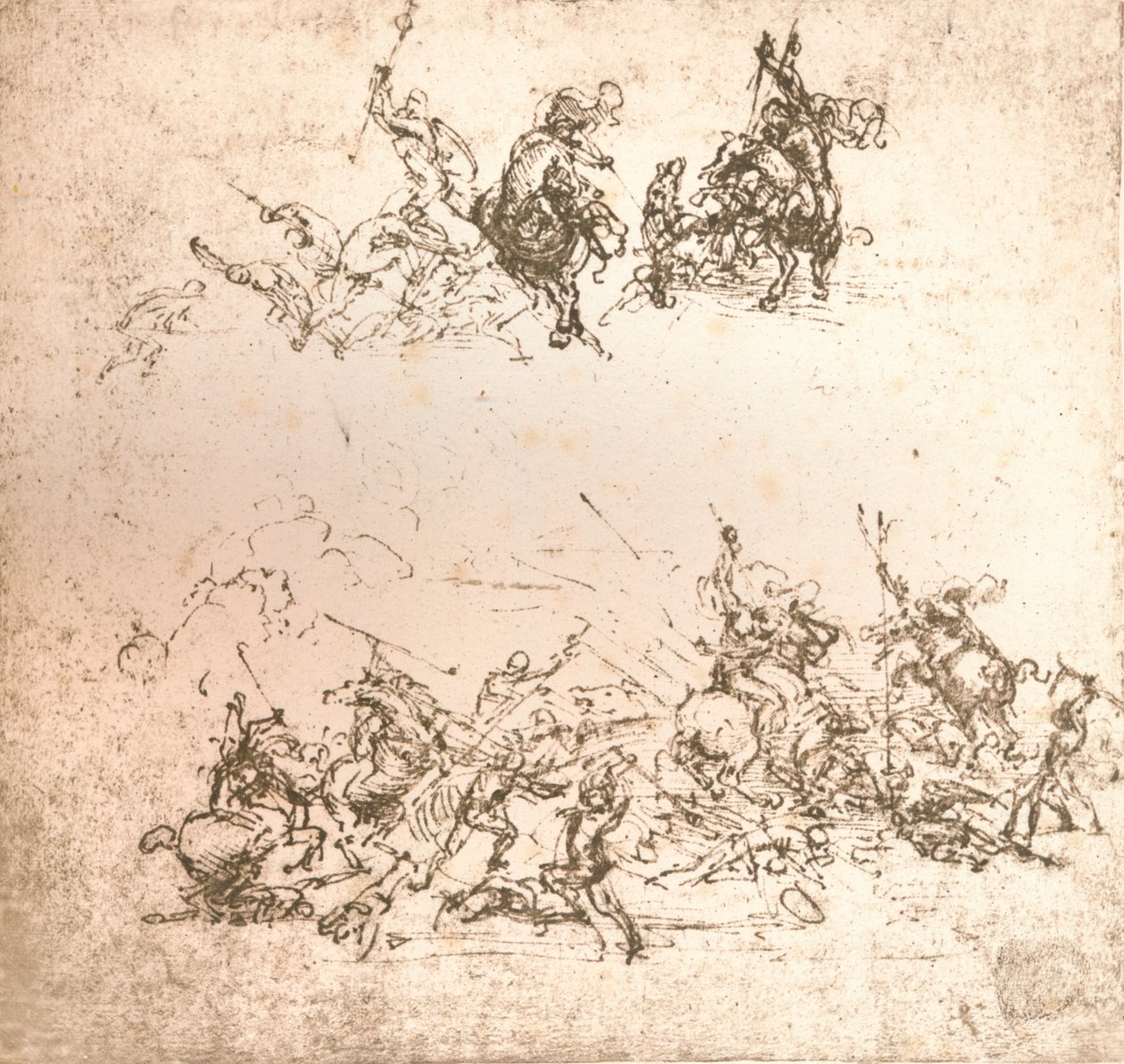 अंगारी की लड़ाई के कार्टून के लिए अध्ययन, c1472-c1505 1883 द्वारा लियोनार्डो दा विंची
