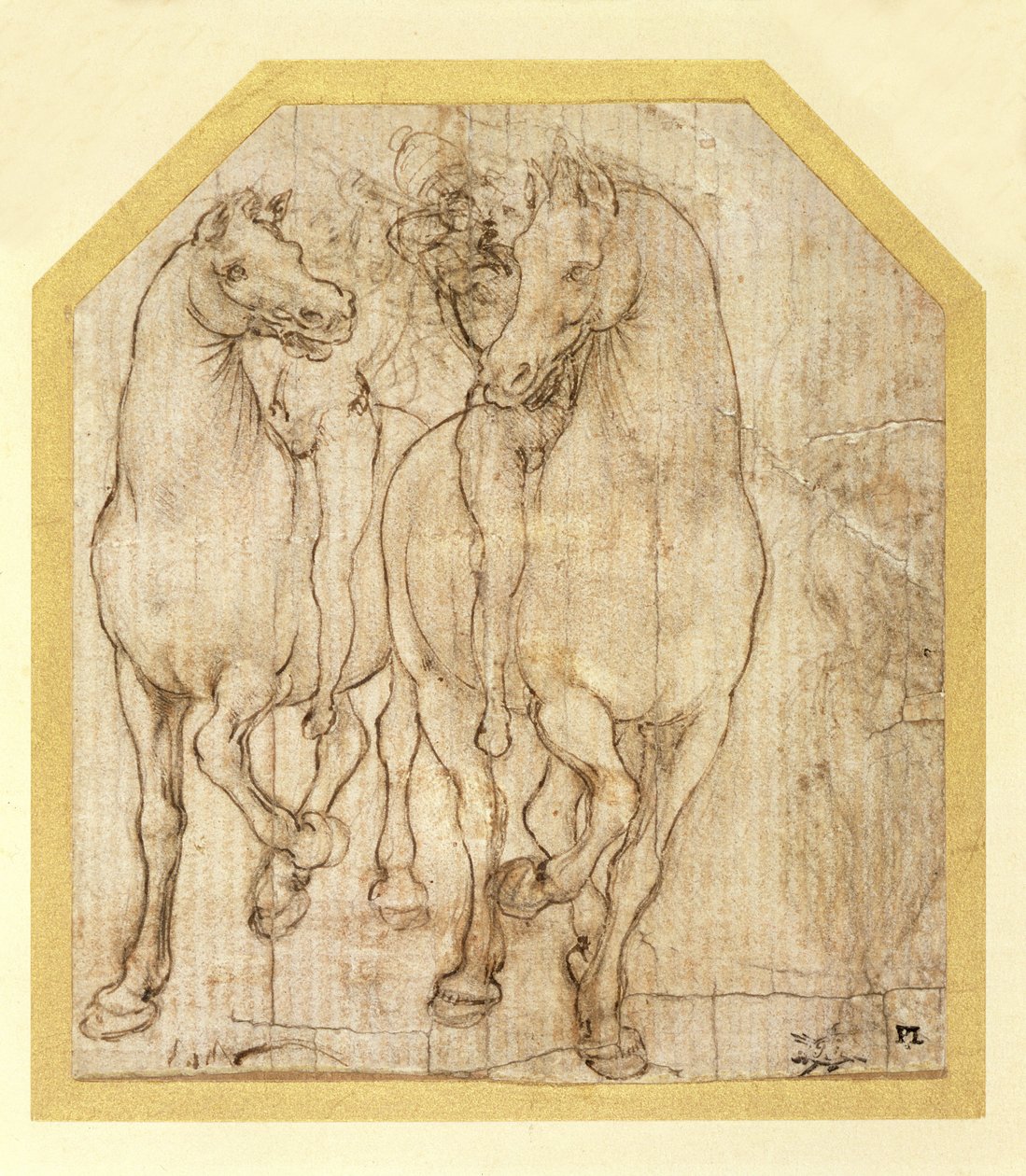 हॉर्स एंड राइडर्स का अध्ययन, c.1480 (कागज पर मेटलपॉइंट) द्वारा लियोनार्डो दा विंची