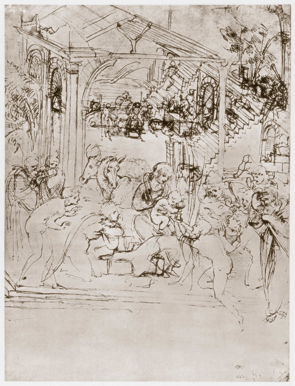 किंग्स का आराधना, c1480 द्वारा लियोनार्डो दा विंची