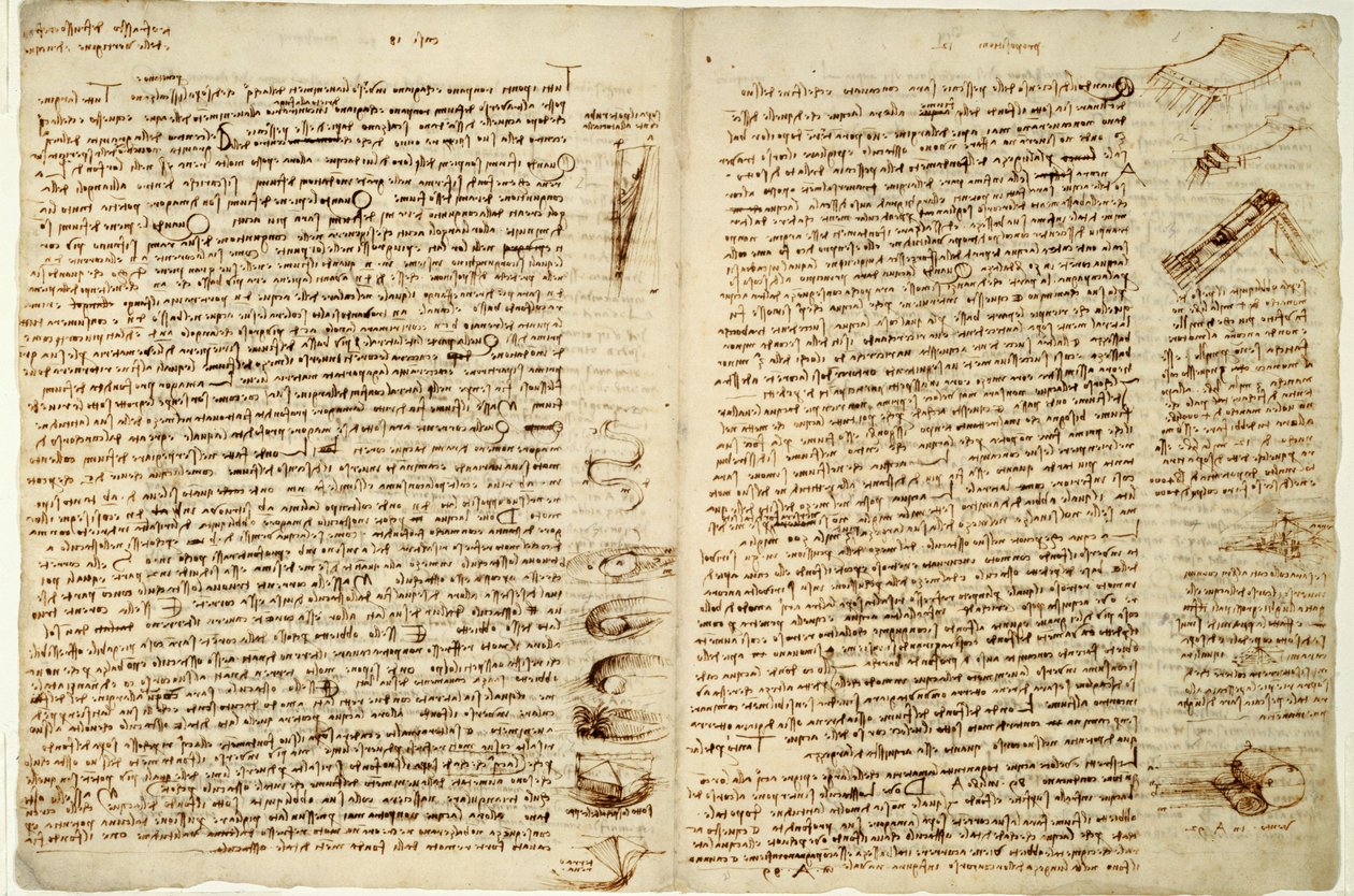 कोडेक्स हैमर या कोडेक्स लीसेस्टर, 1508-12 द्वारा लियोनार्डो दा विंची