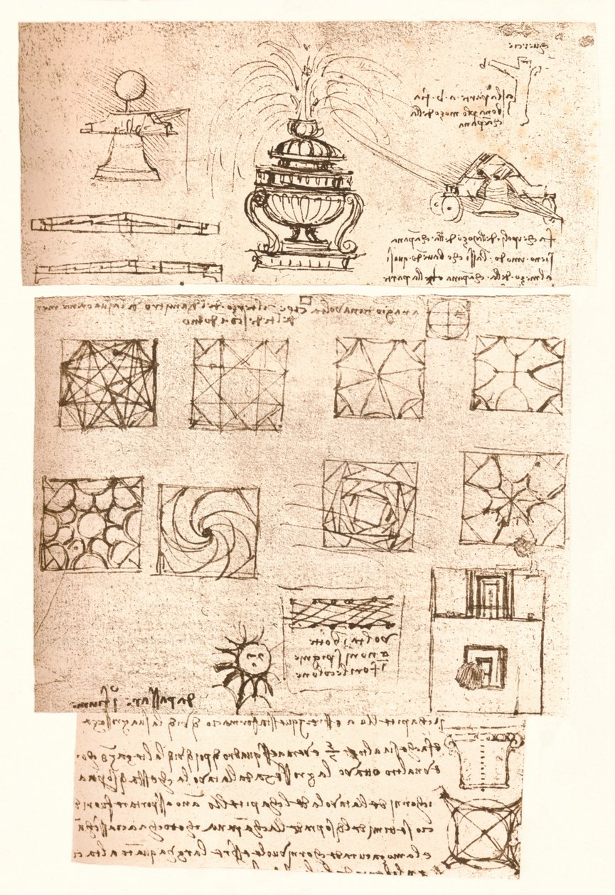 तीन वास्तुकला चित्र, c1472-c1519 1883 द्वारा लियोनार्डो दा विंची