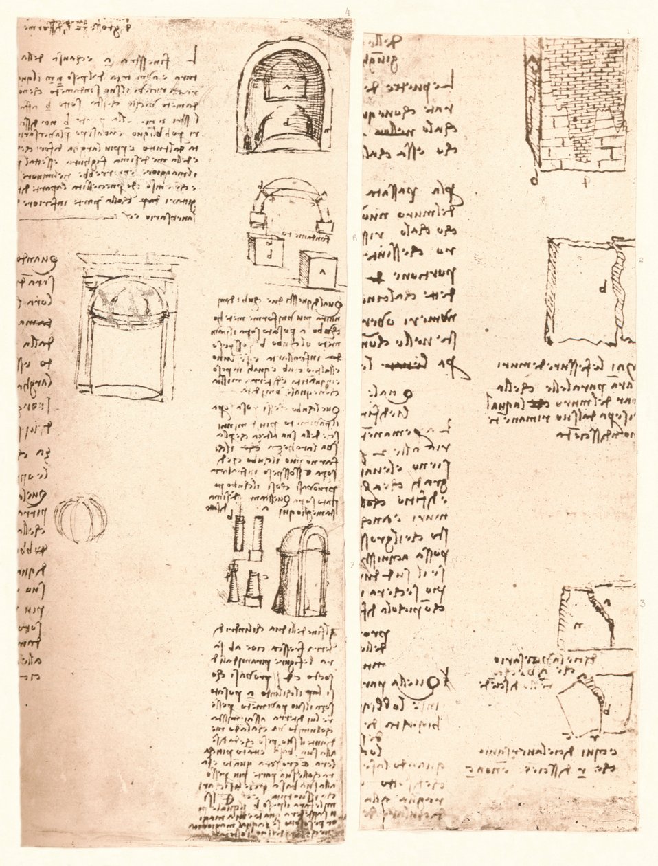 दो वास्तुकला चित्र, c1472-c1519 1883 द्वारा लियोनार्डो दा विंची