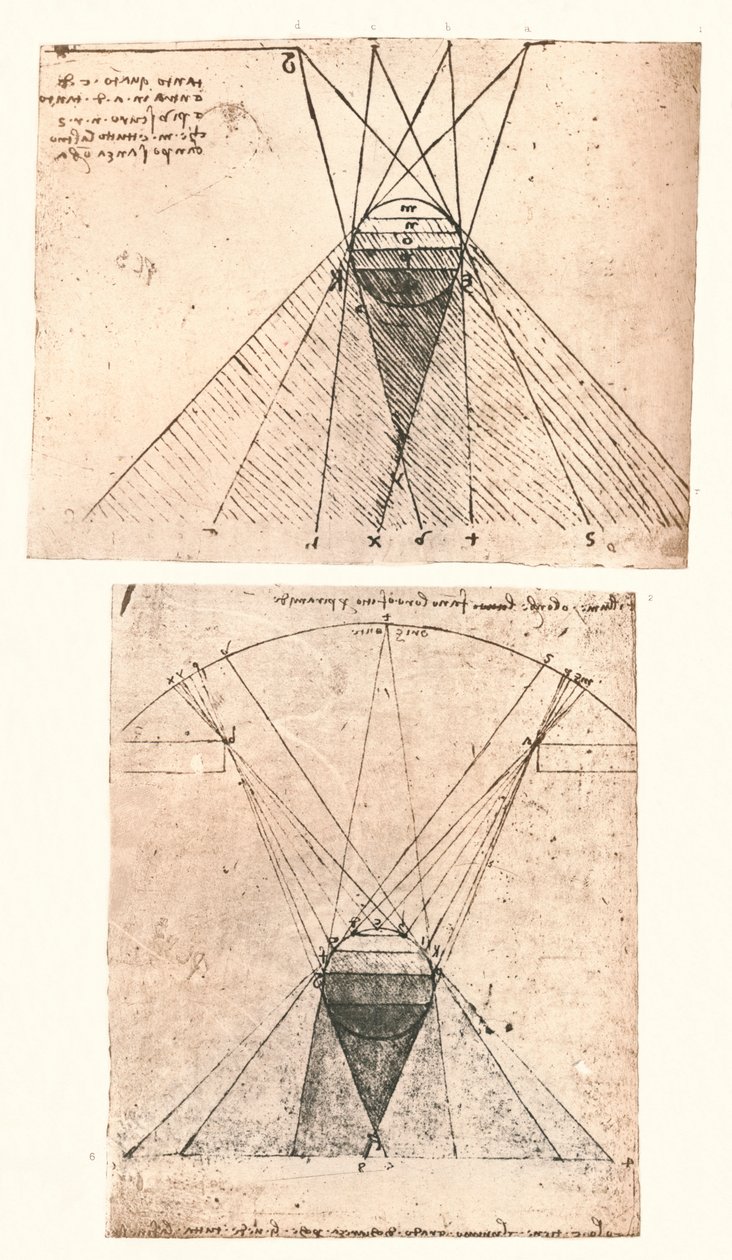 प्रकाश और छाया के सिद्धांत को दर्शाने वाले दो चित्र, c1472-c1519 1883 द्वारा लियोनार्डो दा विंची