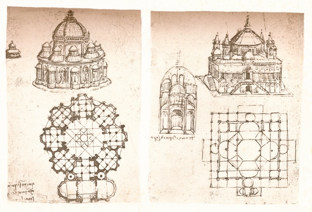 चर्चों के दो चित्र, c1472-c1519 1883 द्वारा लियोनार्डो दा विंची