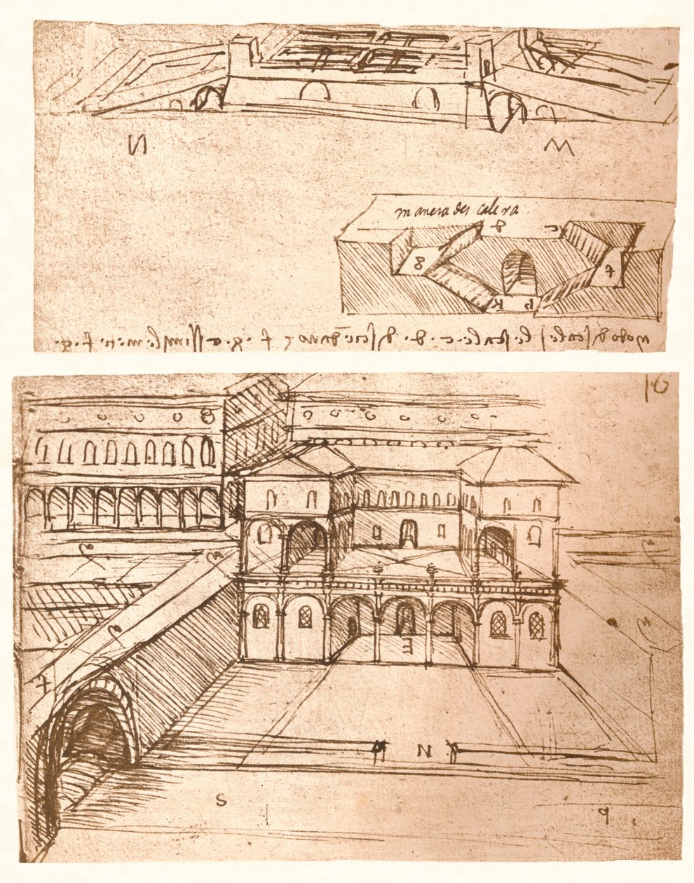 कस्बों के लिए योजनाओं के दो चित्र, c1472-c1519 1883 द्वारा लियोनार्डो दा विंची
