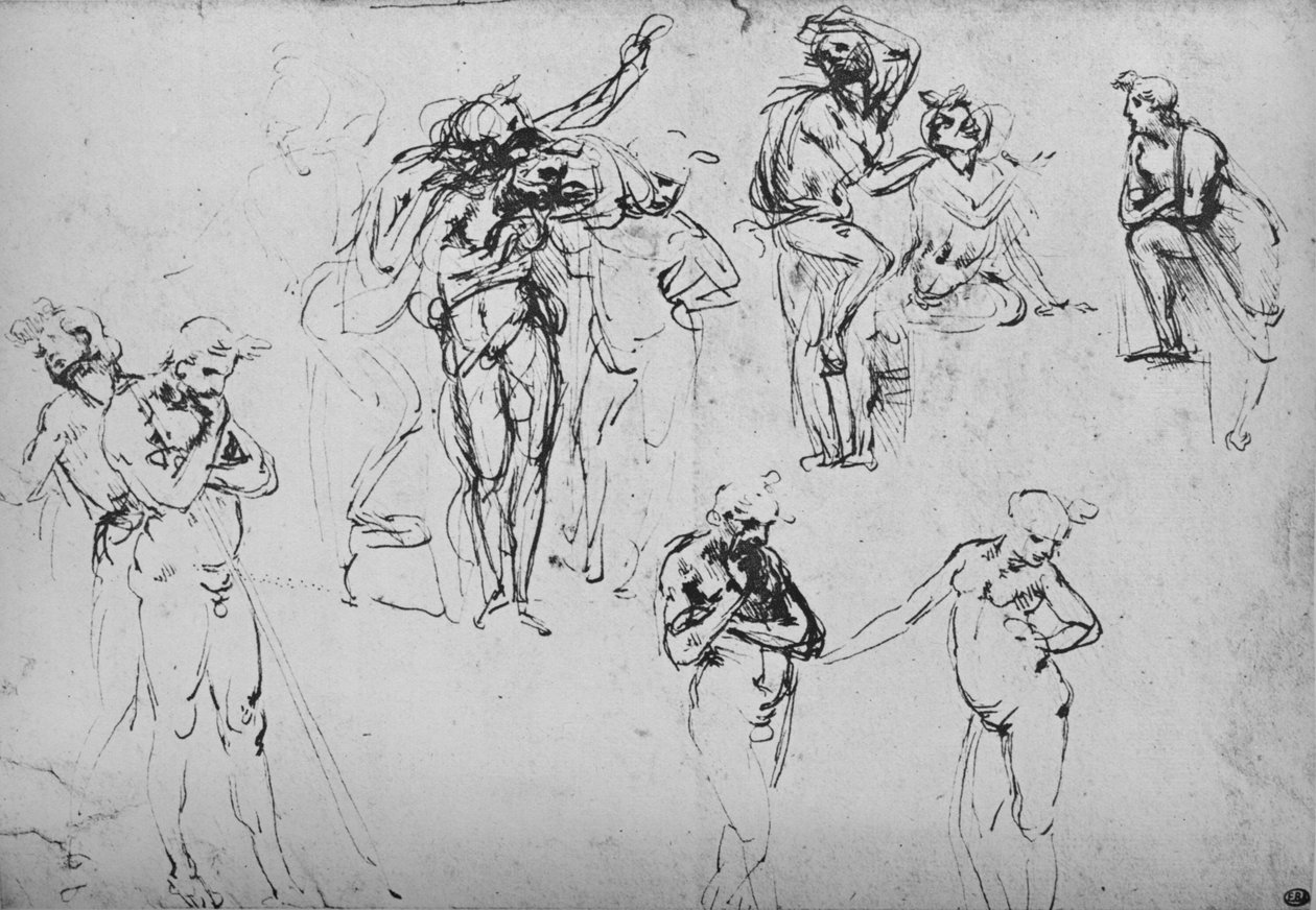 विभिन्न समूह और एकल आंकड़े, c1480 1945 द्वारा लियोनार्डो दा विंची