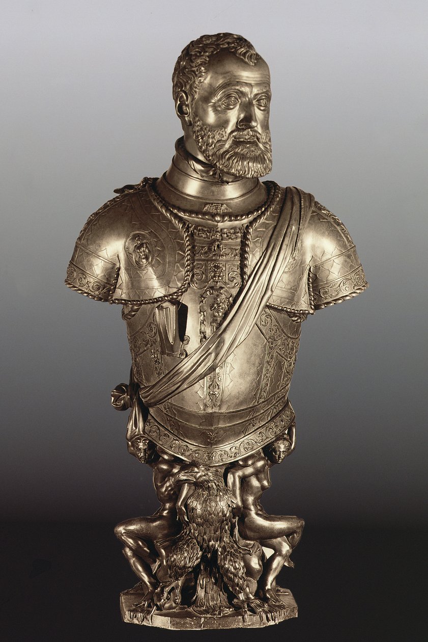 पवित्र रोमन सम्राट चार्ल्स V (1500-58) का कांस्य पदक द्वारा लियोन लियोनी