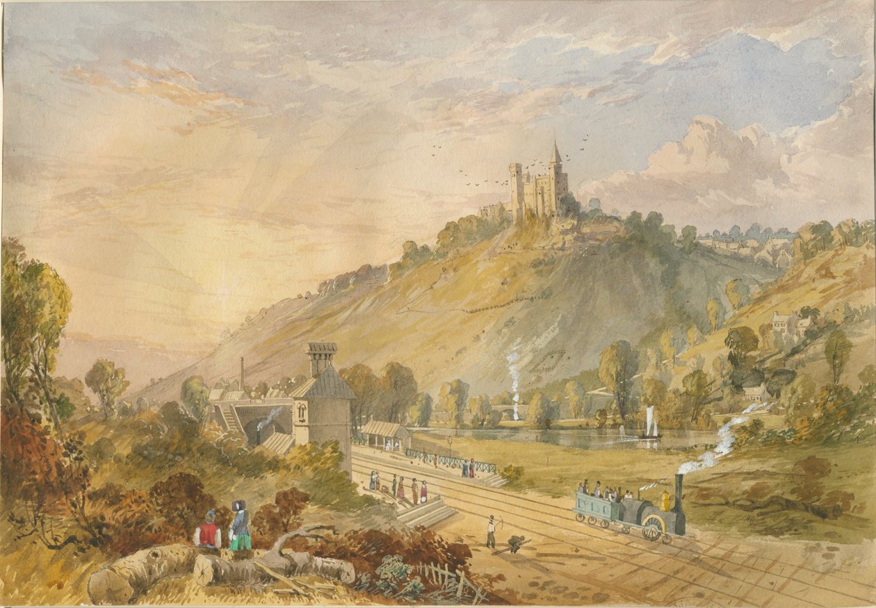 एल्टन - रेलवे स्टेशन से: वाटर कलर पेंटिंग, एनडी [c1830-1840] द्वारा लुईस जॉन वुड