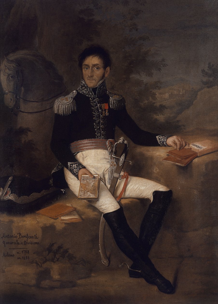 एंटोनियो बोनफंती (1768-1851) का पोर्ट्रेट, इतालवी जनरल, जेनी द्वारा पेंटिंग, कैनवास पर तेल, 575x42 सेमी द्वारा अज्ञात अज्ञात