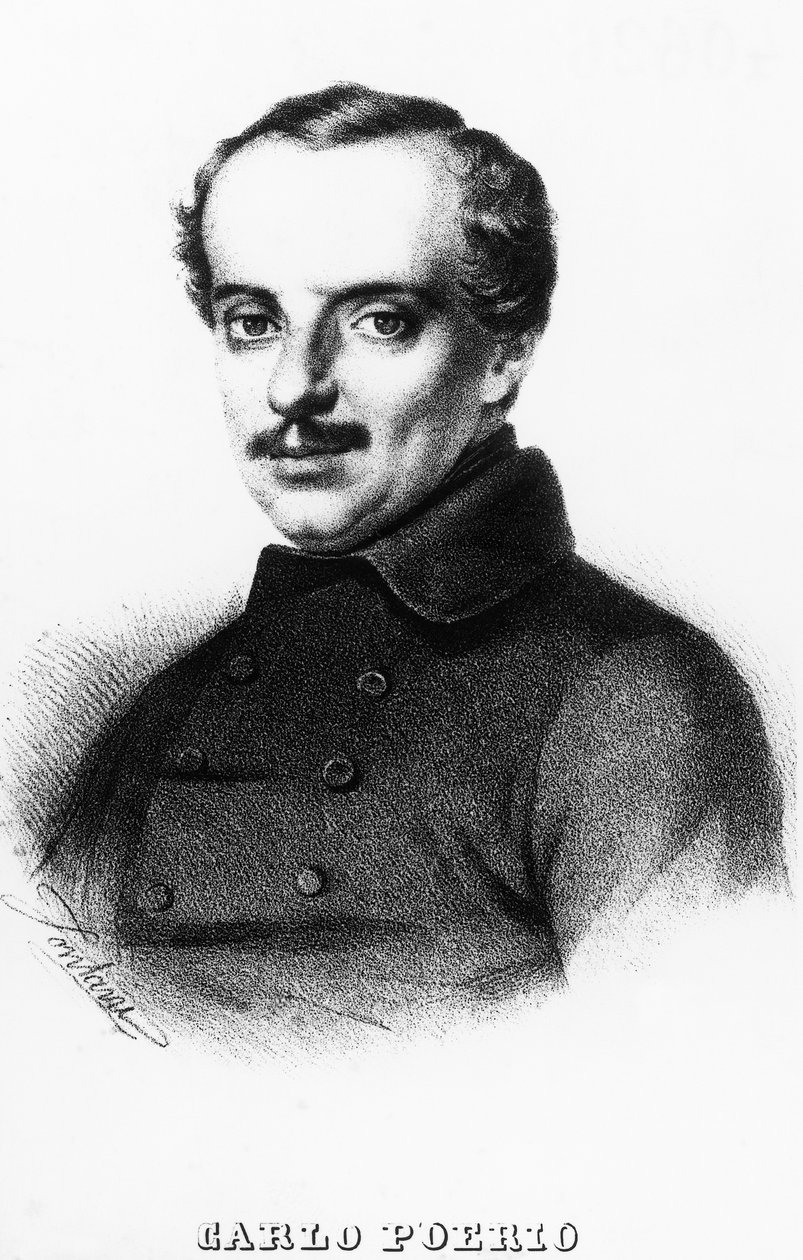 कार्लो पोएरियो का पोर्ट्रेट (1803-1867), इतालवी देशभक्त और राजनीतिज्ञ, उत्कीर्णन द्वारा अज्ञात अज्ञात