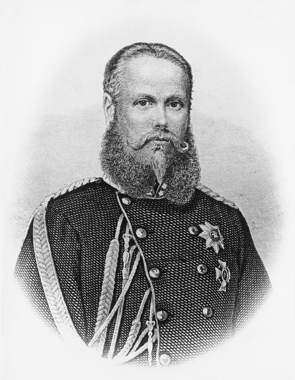 चार्ल्स I (1823-1891) का पोर्ट्रेट, 1864 से वुर्टेमबर्ग के राजा, उत्कीर्णन द्वारा अज्ञात अज्ञात
