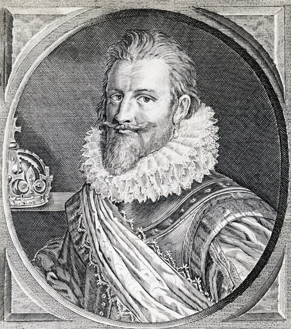 ईसाई चतुर्थ (1588-1648) का पोर्ट्रेट, डेनमार्क और नॉर्वे के राजा, उत्कीर्णन द्वारा अज्ञात अज्ञात