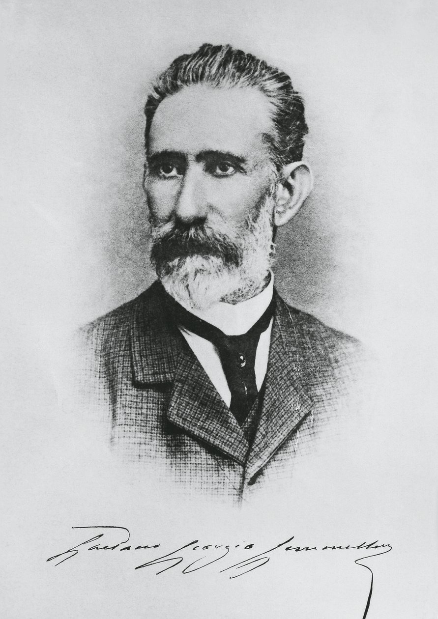 गेटानो जियोर्जियो जेममेलारो (1832-1904) का पोर्ट्रेट, इतालवी भूविज्ञानी, जीवाश्म विज्ञानी और राजनीतिज्ञ, उत्कीर्णन द्वारा अज्ञात अज्ञात