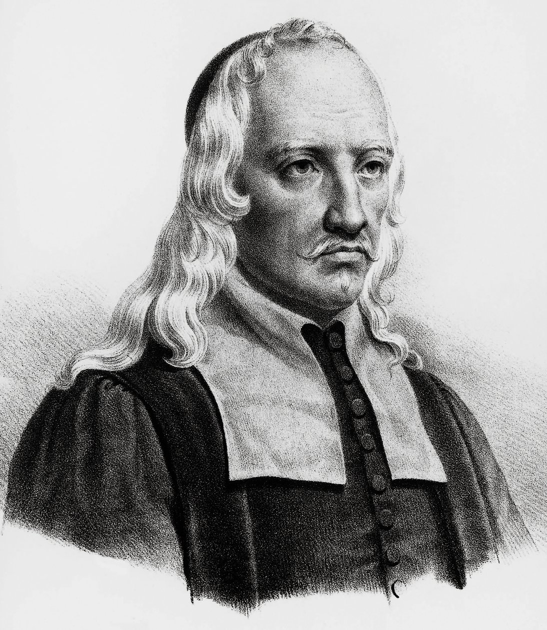 जियोवानी अल्फोंसो बोरेली (1608-1679) का पोर्ट्रेट, इतालवी गणितज्ञ, खगोलशास्त्री, दार्शनिक, शरीर विज्ञानी, उत्कीर्णन द्वारा अज्ञात अज्ञात