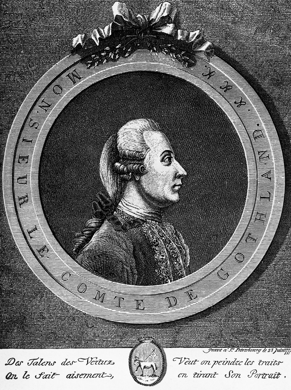 1771 से स्वीडन के राजा गुस्ताव III (1746-1792) का चित्र, उत्कीर्णन द्वारा अज्ञात अज्ञात
