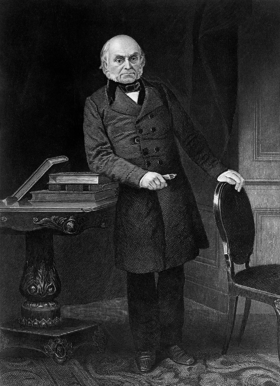 जॉन क्विंसी एडम्स (1767-1848), अमेरिकी राजनेता और राजनयिक का पोर्ट्रेट, जो 1825 से 1829 तक संयुक्त राज्य अमेरिका के 6 वें राष्ट्रपति थे, उत्कीर्णन द्वारा अज्ञात अज्ञात