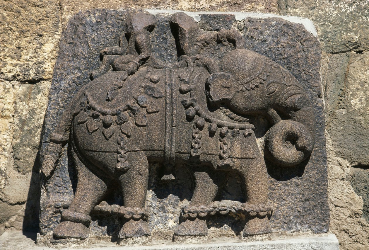 Relief depicting elephant, Daulatabad (Devagiri) fort, Maharashtra, India द्वारा अज्ञात अज्ञात