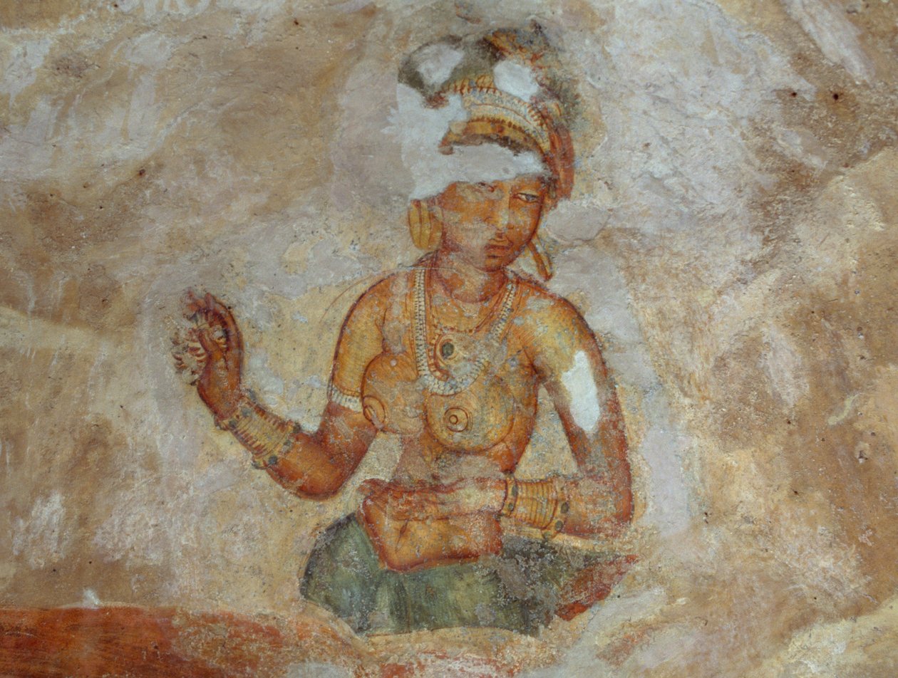 श्रीलंका, सिगिरिया पुरातात्विक परिसर में लड़कियों का फ्रेस्को (यूनेस्को विश्व विरासत सूची .) द्वारा अज्ञात अज्ञात