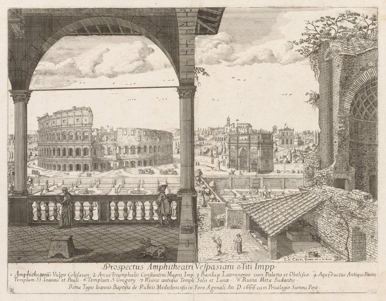 लरको संभावना LOCURI रोम Insignes [बारी] 1666 से इल Colosseo di Costantino। द्वारा लिविन क्रुइल