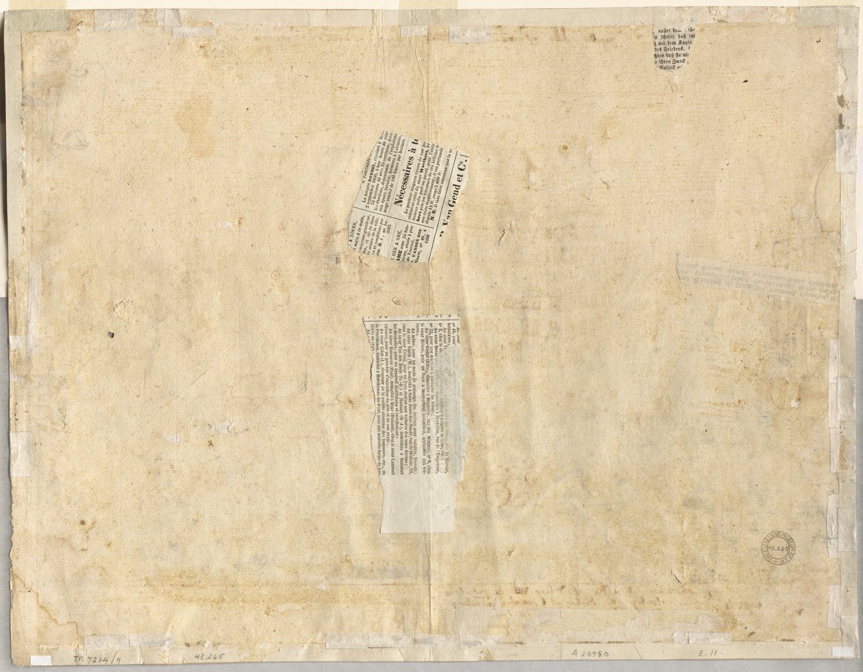 रेक्टो से एक फव्वारे की ट्रेसिंग और दो चेहरे वर्सो, 1665 के स्केच। द्वारा लिविन क्रुइल