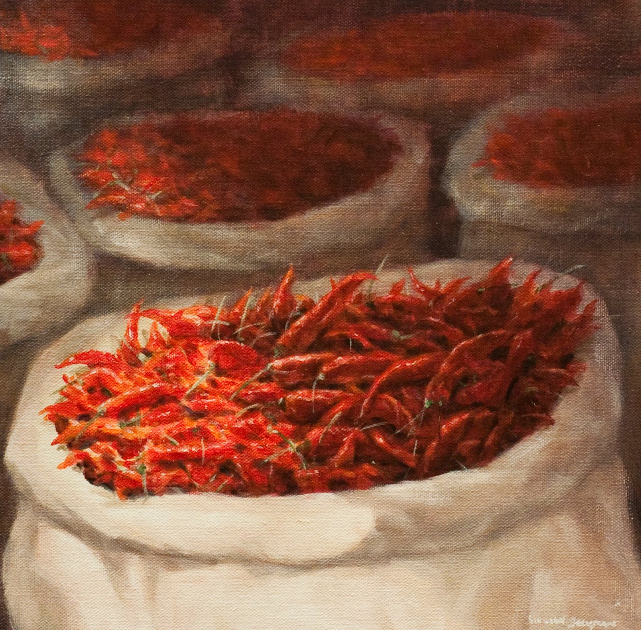 चिलिस, 2010 (कैनवास पर एक्रिलिक) द्वारा लिंकन सेलिगमैन