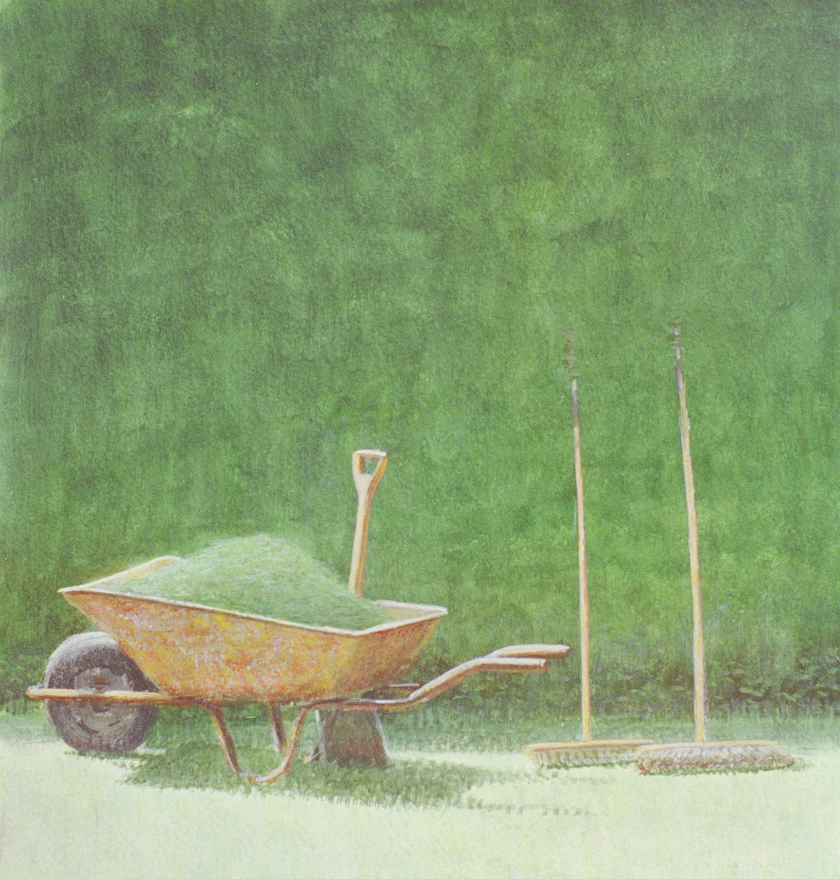 गार्डनिंग स्टिल लाइफ, 1985 (कागज पर एक्रिलिक) द्वारा लिंकन सेलिगमैन