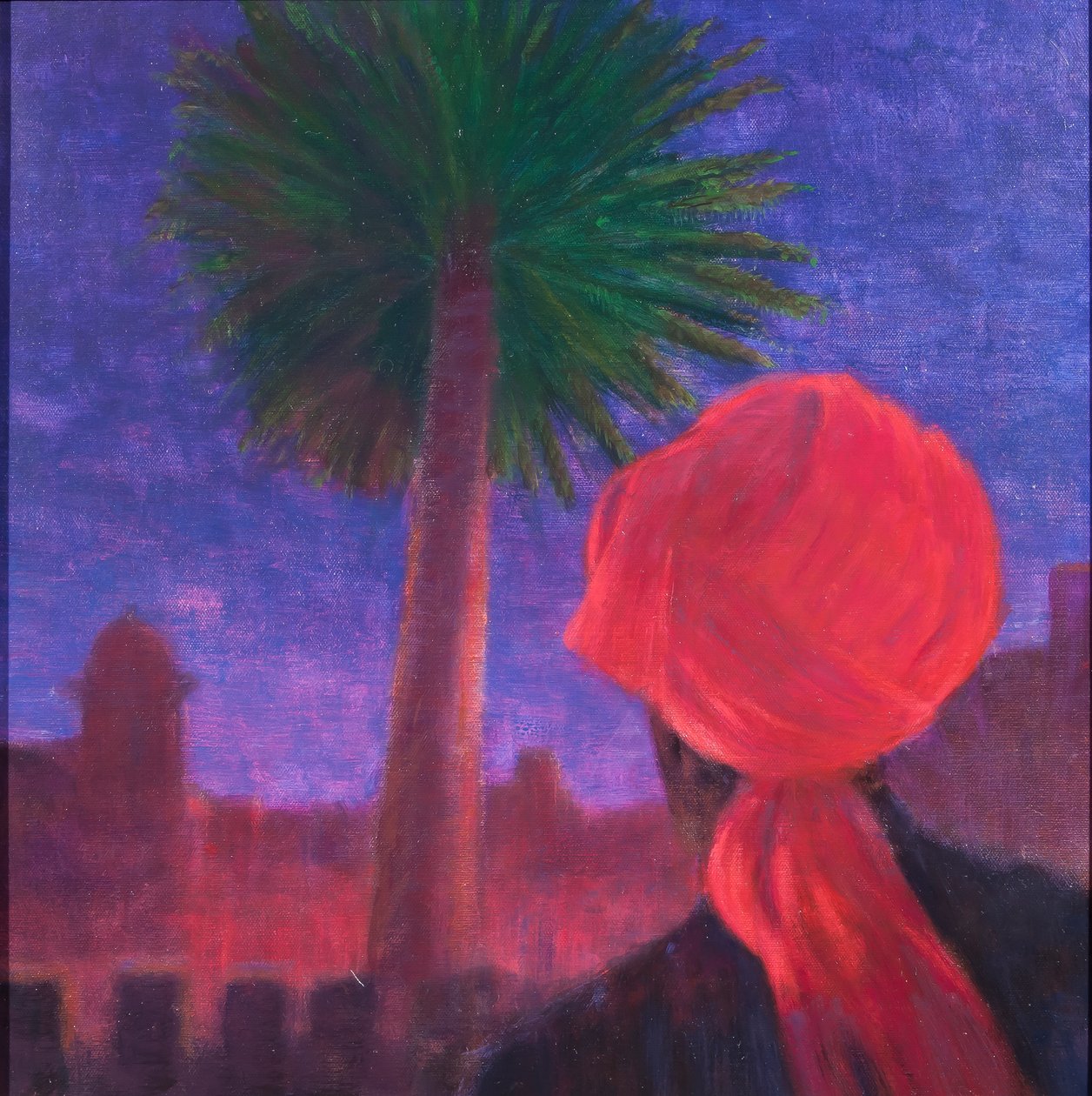 रेड टर्बन, डस्क, जोधपुर, 2012 (कैनवास पर एक्रिलिक) द्वारा लिंकन सेलिगमैन