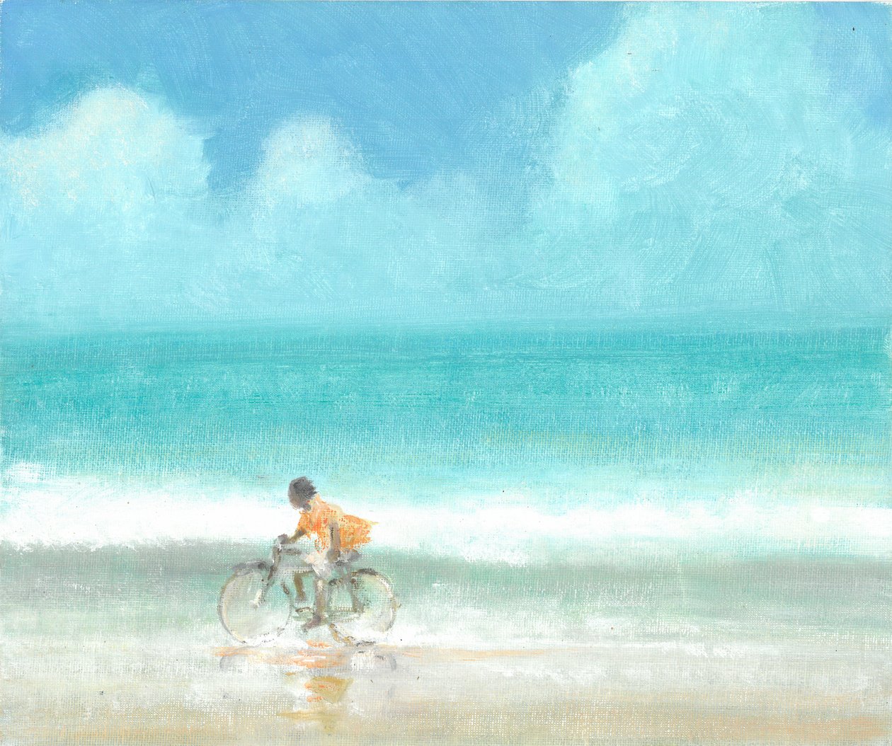 बाइक पर लड़का, 2015 (कैनवास पर ऐक्रेलिक) द्वारा लिंकन सेलिगमैन