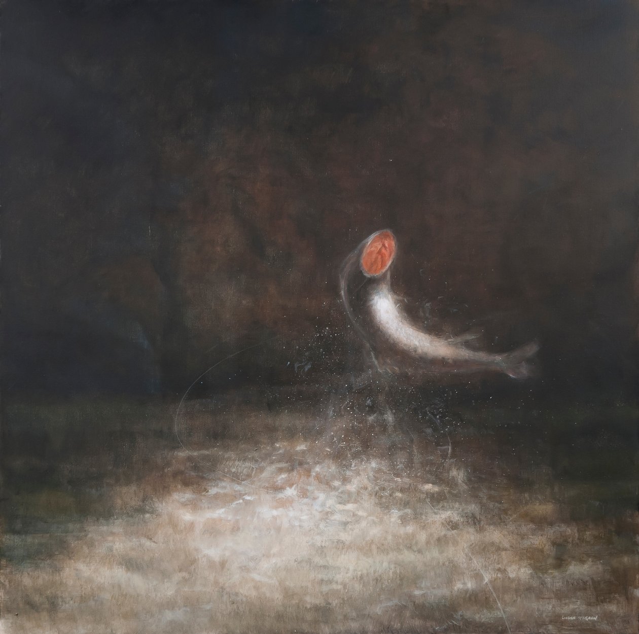लीपिंग मछली, 2012 (कैनवास पर एक्रिलिक) द्वारा लिंकन सेलिगमैन